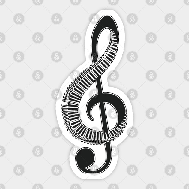 Piano keyboard musical note art Sticker by CLOCLO